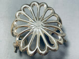 Gorgeous Native American Navajo Sterling Silver Cast Flower Bracelet-Nativo Arts