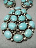 Chunky Dunky Turquoise Vintage Native American Navajo Sterling Silver Necklace-Nativo Arts