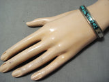 Fran Yazzie Vintage Native American Navajo Spiderweb Turquoise Sterling Silver Bracelet-Nativo Arts