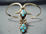 14k Gold Signed Vintage Native American Navajo Women's Turquoise Bracelet-Nativo Arts