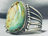 Rich Jim Native American Navajo Signed Gigantic Royston Turquoise Sterling Silver Bracelet-Nativo Arts