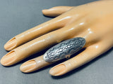 One Of The Most Heavily Detailed Vintage Native American Navajo Domed Sterling Silver Ring-Nativo Arts