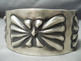 Astonishing Navajo Wide Sterling Silver Bracelet Native American-Nativo Arts