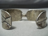 Striking Vintage Hopi Sterling Silver Feather Bracelet Native American-Nativo Arts