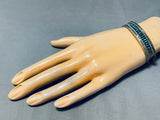 Very Old Beautiful Vintage Native American Zuni Needle Turquoise Sterling Silver Bracelet-Nativo Arts