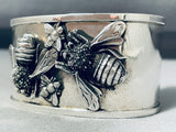 Buzzing Bees Vintage Sterling Silver Bracelet Cuff-Nativo Arts