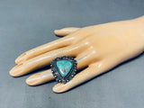 Magnificent Vintage Native American Navajo Turquoise Sterling Silver Ring-Nativo Arts