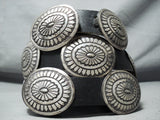 Magnificent Vintage Navajo Native American Sterling Silver Concho Belt Old-Nativo Arts