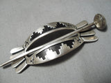 Incredible Vintage Navajo Sterling Silver Hair Barrette Native American-Nativo Arts