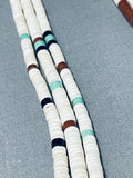 Native American Rare Vintage Santo Domingo Turquoise Pipestone Shell Necklace-Nativo Arts