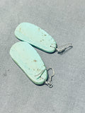 Native American Tremendous Santo Domingo Royston Turquoise Sterling Silver Earrings-Nativo Arts