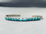 Superb Vintage Native American Navajo Blue And Green Turquoise Sterling Silver Bracelet-Nativo Arts