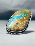 Julian Chavez Vintage Native American Zuni Royston Turquoise Sterling Silver Ring-Nativo Arts