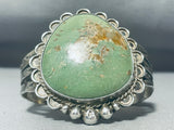 Huge Vintage Native American Navajo Green Turquoise Sterling Silver Bracelet-Nativo Arts