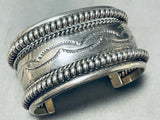Heavy 90 Gram Coiled Vintage Native American Navajo Ahnd Tooled Sterling Silver Bracelet-Nativo Arts