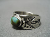 Fabulous Jeanette Dale Native American Navajo Natural Royston Turquoise Sterling Silver Ring-Nativo Arts