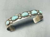 Nastacio Vintage Native American Zuni Turquoise Nugget Sterling Silver Bracelet-Nativo Arts