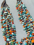 Native American One Of The Most Unique Vintage Santo Domingo Turquoise Sterling Silver Necklace-Nativo Arts