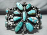 One Of The Best Museum Vintage Native American Navajo Turquoise Sterling Silver Clucter Bracelet-Nativo Arts