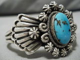 Striking Vintage Native American Navajo Bisbee Turquoise Martinez Sterling Silver Bracelet-Nativo Arts