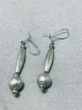 Incredible Vintage Native American Navajo Kingman Turquoise Sterling Silver Earrings-Nativo Arts