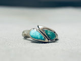 Sweet Vintage Native American Navajo Royston Turquoise Sterling Silver Ring-Nativo Arts