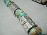 Native American Tony Aguilar Sr Vintage Turquoise Sterling Silver Santo Domingo Necklace-Nativo Arts