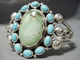 Native American Important Verdy Jake Carico Lake Turquoise Sterling Silver Bracelet Cuff-Nativo Arts