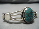 Rare Domed Spiderweb Turquoise!! Vintage Native American Navajo Sterling Silver Bracelet-Nativo Arts