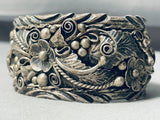 One Of The Most Detailed Vintage Native American Navajo Jungle Sterling Silver Bracelet-Nativo Arts
