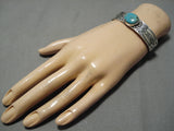 Jeanette Dale Blue Gem Turquoise Sterling Silver Native Native American Navajo Bracelet-Nativo Arts