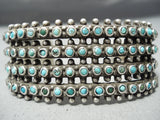 One Of The Best Vintage Native American Zuni Snake Eye Turquoise Heavy Sterling Silver Bracelet-Nativo Arts