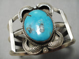 Museum Vintage Native American Navajo Old Morenci Turquoise Sterling Silver Bracelet-Nativo Arts
