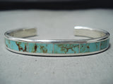 Dazzling Vintage Native American Zuni Cripple Creek Turquoise Sterling Silver Bracelet-Nativo Arts