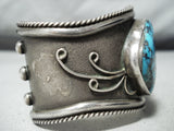 Museum Rare Turquoise Vintage Native American Navajo Sterling Silver Bracelet Old-Nativo Arts