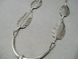 Intricate Detailed Hand Carved Feather Master Native American Navajo Sterling Silver Necklace-Nativo Arts