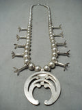 Early Vintage Native American Navajo Turquoise Sterling Silver Nsquash Blossom Necklace Old-Nativo Arts