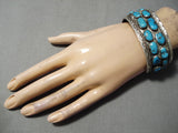 Important Vintage Native American Navajo Tommy Tso Turquoise Sterling Silver Bracelet Old-Nativo Arts