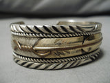 Quality 14k Gold Sterling Silver Mark Yazzie Vintage Native American Navajo Bracelet Old-Nativo Arts