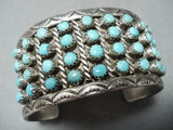Important Vintage Zuni Native American Turquoise Sterling Silver Bracelet-Nativo Arts