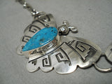 Amazing Everett Teller Vintage Native American Navajo Teardrop Turquoise Necklace Old-Nativo Arts