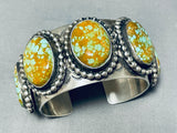 Heavy Chunky Native American #8 Turquoise Sterling Silver Bracelet-Nativo Arts
