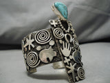 One Of Best Native American Navajo Alex Sanchez Turquoise Sterling Silver Bracelet-Nativo Arts