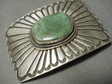 Tremendous Vintage Native American Navajo Tommy Jackson Royston Turquoise Sterling Silver Buckle-Nativo Arts