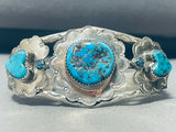 Hearts Of Turquoise Vintage Native American Navajo Sterling Silver Bracelet Cuff-Nativo Arts