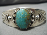 Quality Vintage Native American Navajo Lee Royston Turquoise Sterling Silver Bracelet Old-Nativo Arts
