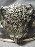 Heavy Huge Buffalo Native American Sterling Silver Bracelet Cuff-Nativo Arts