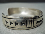 Authentic Vintage Native American Navajo Thomas Singer Sterling Silver Bracelet-Nativo Arts
