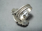 Astounding Vintage Native American Navajo Blue Gem Turquoise Sterling Silver Ring Old-Nativo Arts