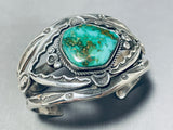 Important Damale Turquoise Vintage Native American Navajo Sterling Silver Bracelet Old-Nativo Arts